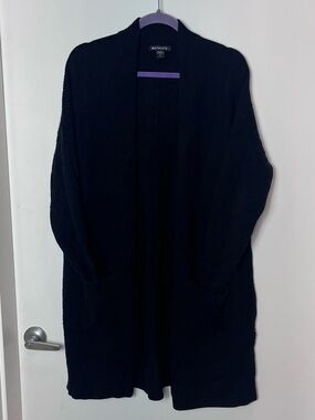 Athleta Spirit Wool Cashmere Wrap Cardigan Black Open-Front Small